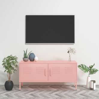 vidaXL Mueble Para Tv De Acero Rosa 105x35x50 Cm Vidaxl