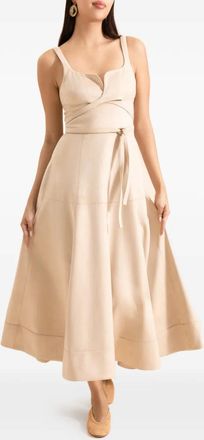 Alexis Kendra tie-waist midi dress - women - Polyester/Elastane - S - Neutrals