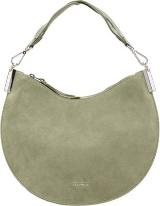 Coccinelle Sunup Suede Medium - Dames - Schoudertassen - Groen - ONE Size - Leer - Tassen