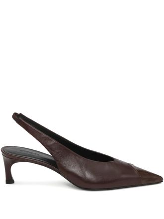 Rotate slingback leather pumps - women - Calf Leather/Calf Leather - 36 - Brown