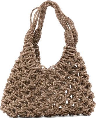 Hibourama Bags Vannifique shopper verfraaid met kristallen - Bruin