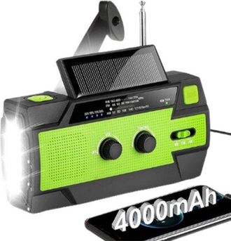 OEM Radio De Emergencia Solar Con Cuerda, Kit De Emergencia, Radio Port&aacute;til De Supervivencia, 4000 Mah, Bater&iacute;a Externa Solar, Linterna, Roja