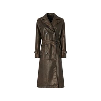 Pinko Pinko, Jassen, Dames, Bruin, M, Tamerice Trenchcoat