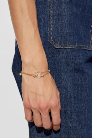 Valentino Garavani Bracelet With Swarovski Crystals, Womens, Gold
