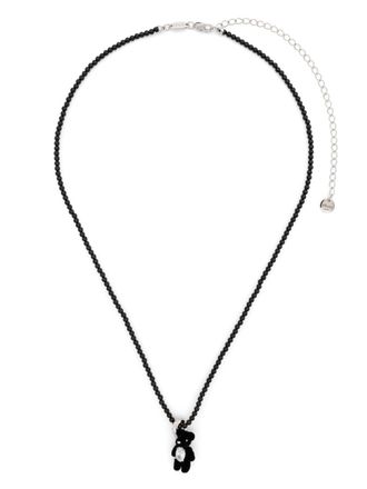 Yvmin teddy bear-motif necklace - Black
