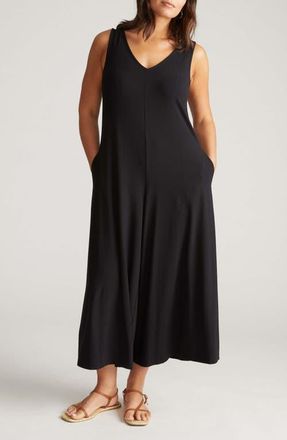 Universal Standard Sunny Divine Sleeveless Wide Leg Jumpsuit in Black at Nordstrom, Size Medium