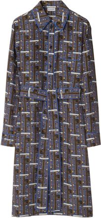 Burberry silk dress - women - Silk - 14 - Blue