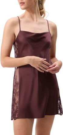 Rya Collection Darling Lace Trim Chemise in Truffle at Nordstrom, Size X-Small