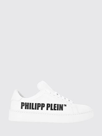Philipp Plein Low-Top Lace-Up Sneakers in Smooth Leather with Printed Logo