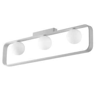 Luce-Ambiente-Design Plaf&oacute;n Roxy en Aluminio y Vidrio Blanco Satinado con Tres Luces