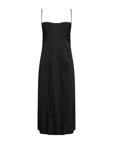 Jil Sander Gray Dress In Wool With Crossover Detail from