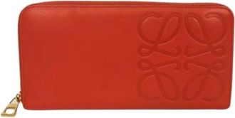 Loewe Pre-owned Zip Around Portemonnee Kalfleder Lange Portemonnee - Dames - Vintage Accessoires - Rood - ONE Size - Leer - Vintage