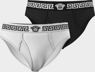 Versace Men & apos;s Medusa La Greca 2-Pack Briefs
