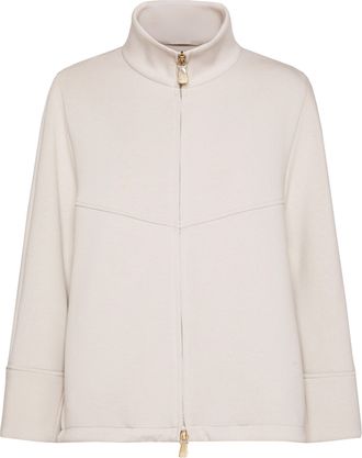 Elena Miro Caban Boxy High Collar Zip Jacket