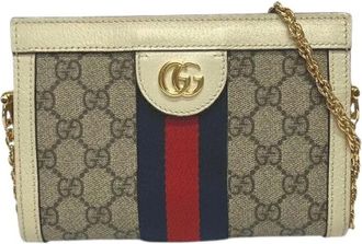 Gucci Pre-owned Mini Bags, female, Beige, Size: ONE SIZE Pre-owned Canvas Mini Bag