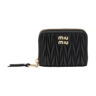 Miu Miu Wallets & Cardholders, female, Black, Size: ONE SIZE Matelass&eacute; Nappa Leather Coin Purse