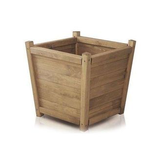 PRIMROSE Natural Wooden Tapered Pine Planter Raised Garden Flower Pot 55cm