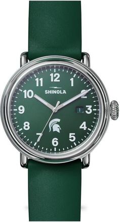 Shinola Detrola Spartan Rubber Strap Watch, 41mm in Deep Green at Nordstrom