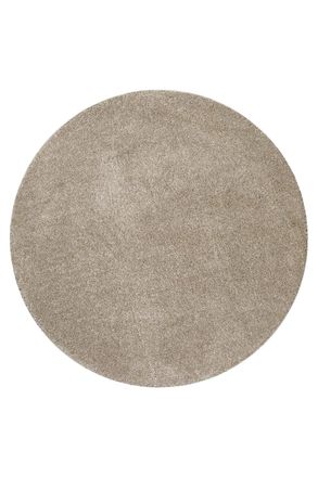 Wecon Home Alfombra lisa de pelo raso beige arena de alta densidad 120 redonda