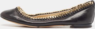 Giuseppe Zanotti Black Leather Ballet Flats