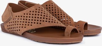 Pedro Garcia Brown suede anatomical flat sandal | Valisa | Fall-winter 26 |