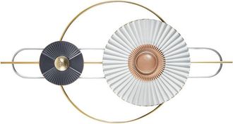 Beliani Decoraci&oacute;n De Pared De Hierro Metal Irregular Moderno Horizontal Multicolor Amarante