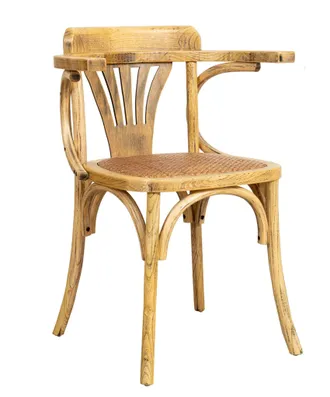Biscottini International Silla Thonet Vintage De Madera Y Rat&aacute;n 45x77x42 Cm Silla R&uacute;stica Con Reposabrazos Silla De Comedor De Cocina Sill&oacute;n Moderno