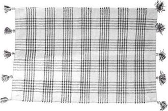 Foreside Home And Garden 2x3 Gray Plaid Pattern Tassel Rug at Nordstrom, Size Medium