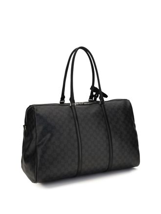 Gucci Womens Travel Bag Gg Web Stripe Black Black-Black Fabric Shoulder Black/black