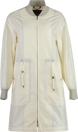 Moorer Techno Stof Trekkoord Jas - Dames - Mantel - Beige - XS - Polyester - Jassen