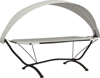 vidaXL Vidaxl - Outdoor Lounge Bed with Canopy Cream Steel and Oxford Fabric
