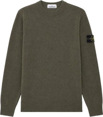 Stone Island Pure RWS Wool Crewneck Sweater - Heren - Truien - Groen - Maat: M Wol