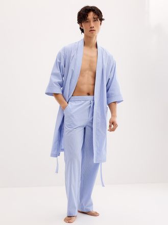 Le 31 Mens Lightweight patterned poplin robe