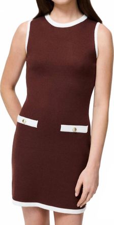 French Connection Ruthie Knit Mini Dress In Chocolate White