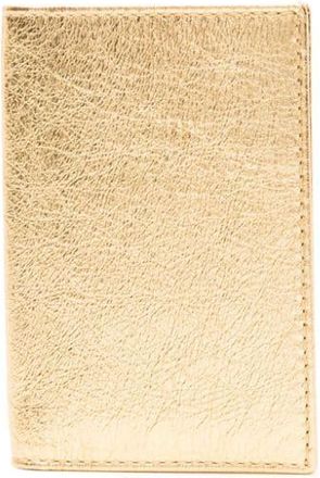 Comme Des Gar&ccedil;ons logo-debossed metallic wallet - women - Calf Leather - One Size - Gold