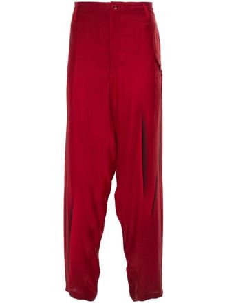Yohji Yamamoto Pantaloni con stampa - Rosso