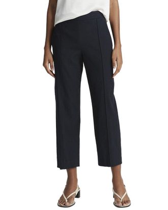 Vince Mid Rise Tapered Pull-On Linen-Blend Pant