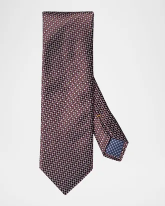 Eton Men & apos;s Woven Check Silk Tie