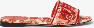 Fendi Sunshine Canvas Bandana Slides, Brand Size 38 ( US Size 7.5 )