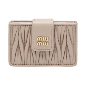 Miu Miu Matelass&eacute; Nappa Leather Card Holder - female - Miu Miu - Wallets & Cardholders - Pink - ONE SIZE - Accessories