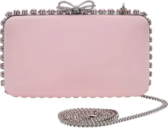 Self Portrait Womens Clutch Bag Pink Satin