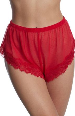 Skarlett Blue Entice Sheer Tap Pants in Bright Cherry at Nordstrom, Size Xx-Large