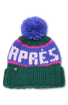 Lele Sadoughi The Apres PomPom Beanie in Navy Forest Multi at Nordstrom