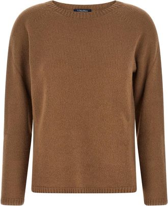 Max Mara Brown Knitted Round Neck Sweater