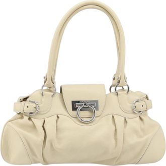 Ferragamo Marisa Crossbody Leather White Leather Handbag (Pre-Owned)