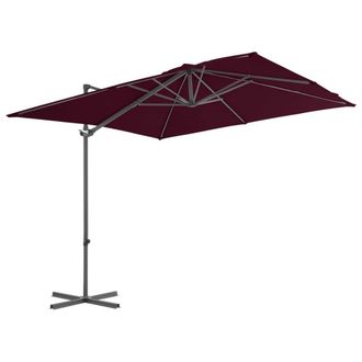 Berkfield Home Cantilever Umbrella with Steel Pole Bordeaux Red 250x250 cm in Burgundy