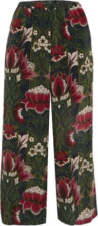 Max Mara floral-print silk trousers - Green
