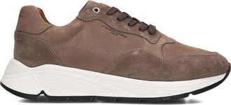 Stefano Lauran Schoenen, Heren, Bruin, 46 EU, Wol, Taupe Lage Top Chunky Sole Sneakers