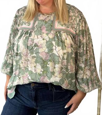 Bl^nk London Tiara Top - Plus In Mint Flower