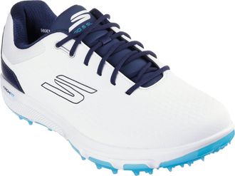 Skechers Skechers Mens Pro 6 Waterproof Golf Shoe Sneaker, White Navy Blue Without Spikes, UK 9